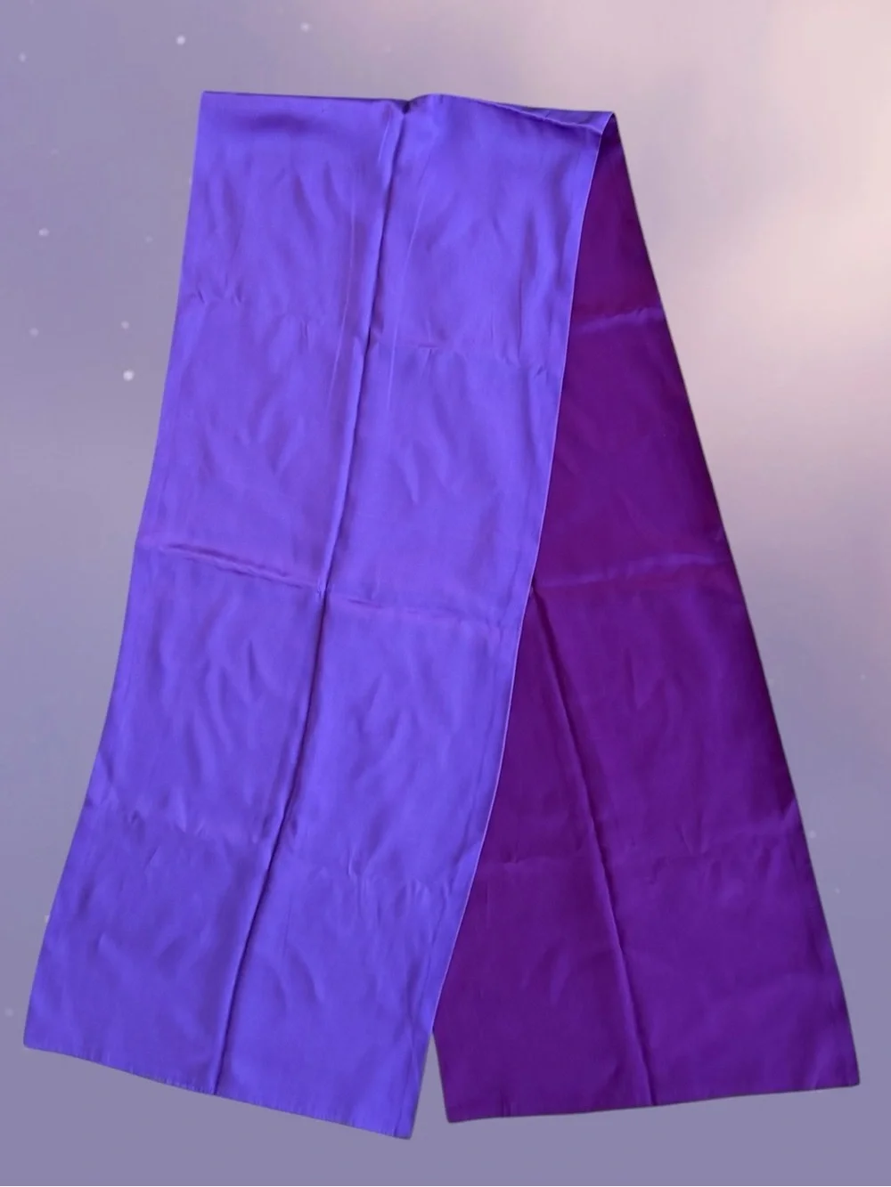 Purple Floral Embroidered Scarf Wrap